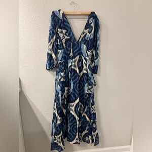 LOVE THE LABEL elise dress in salome navy print size M